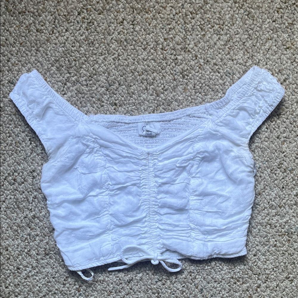 Japna White Textured Top